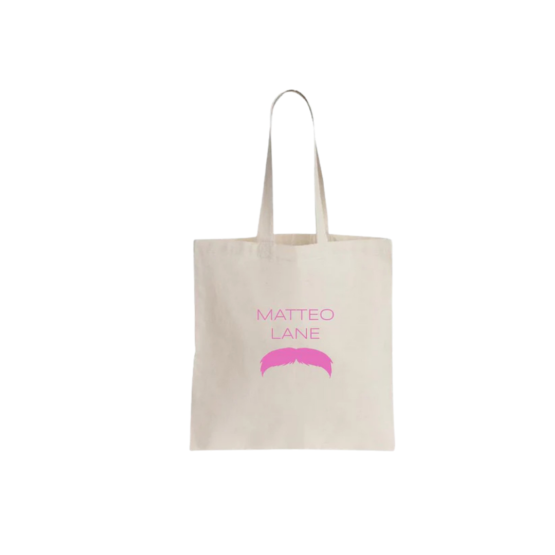 Matteo Lane Mustache Tote - Pink