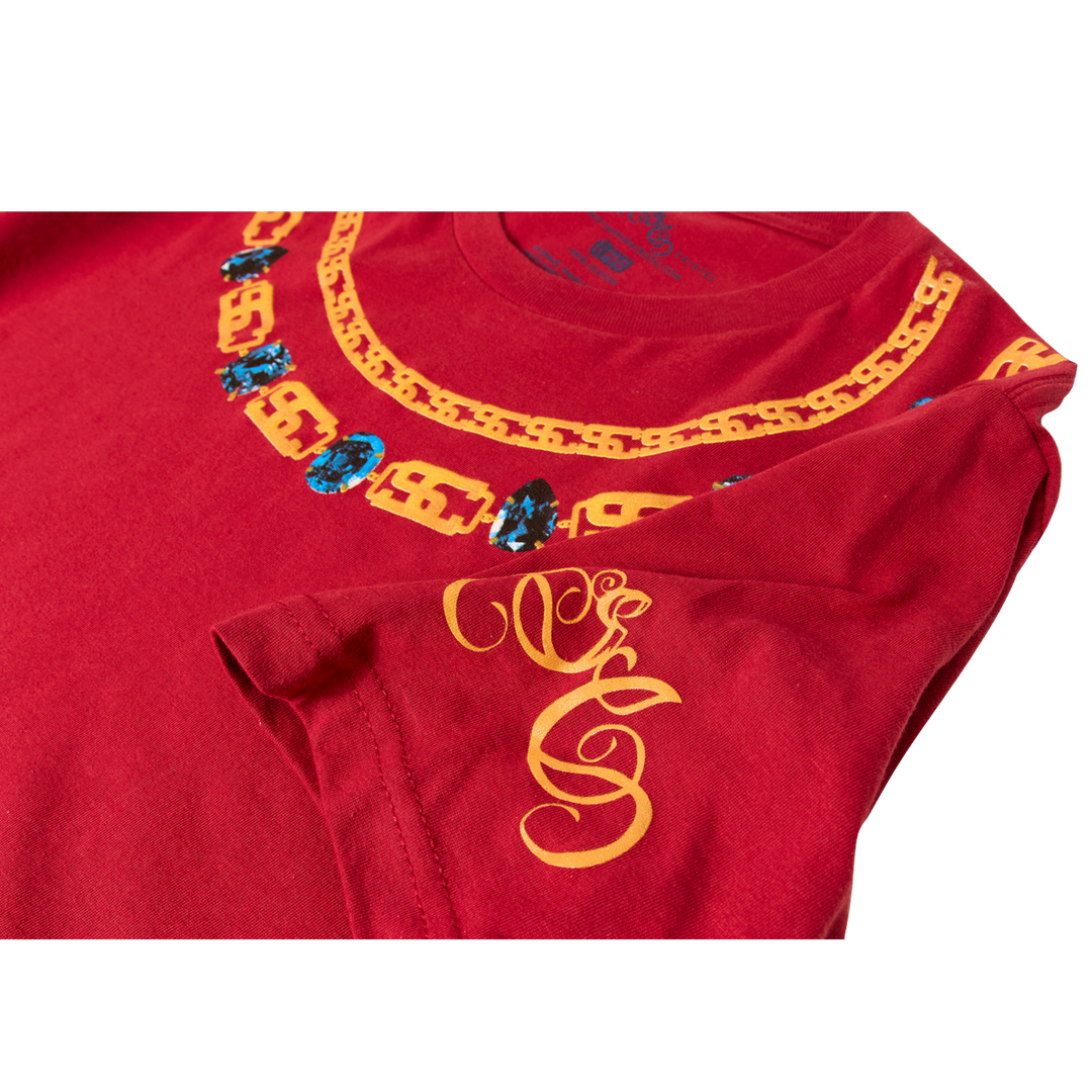 Jewels Chains Tee - Burgundy